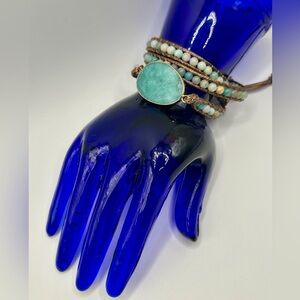 Handmade Boho Quartz Gemstone Bracelet Wrap